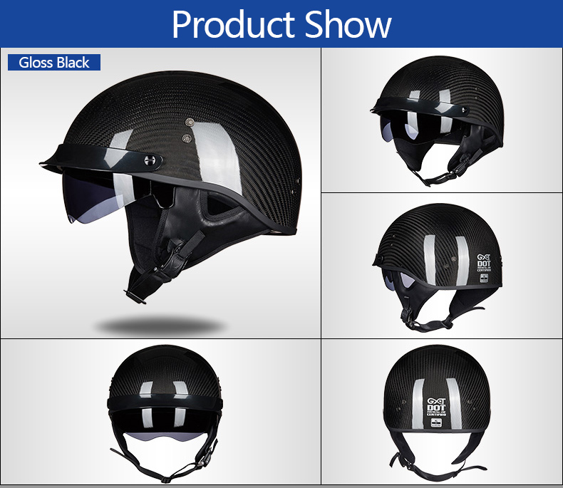 GXT-510-DOT-Motorcycle-Half-Face-Helmet-Carbon-Fiber-Open-Face-Vintage-Moto-Chopper-Scooter-Racing-M-1548345