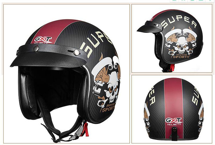 GXT-A303-ECE-Motorcycle-34-Face-Color-Carbon-fiber-Retro-Helmet-Motorbike-Scooter-Crash-Visor-1548284