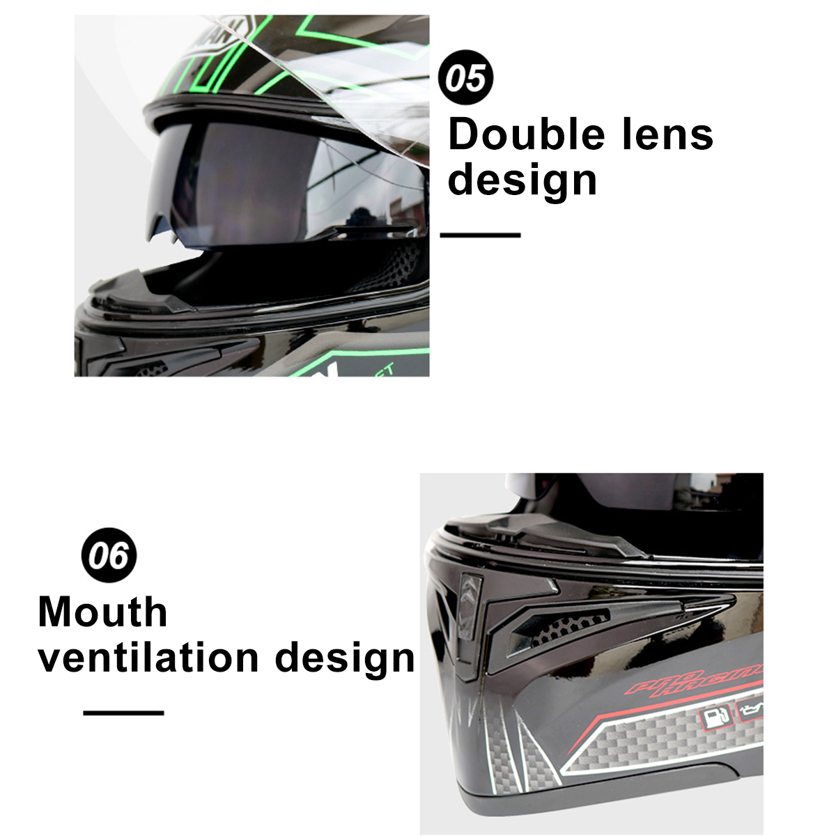 Motorcycle-Helmet-With-BT-Headset-Earphone-Intercom-Flip-Up-Modular-Motorbike-Road-Bike-1200mAh-Batt-1784284