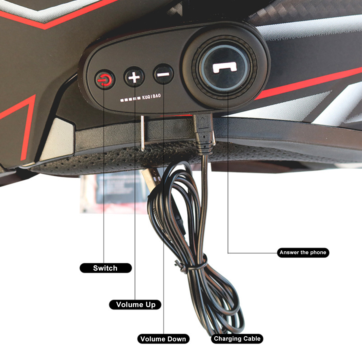 Motorcycle-Helmet-With-BT-Headset-Earphone-Intercom-Flip-Up-Modular-Motorbike-Road-Bike-1200mAh-Batt-1784284