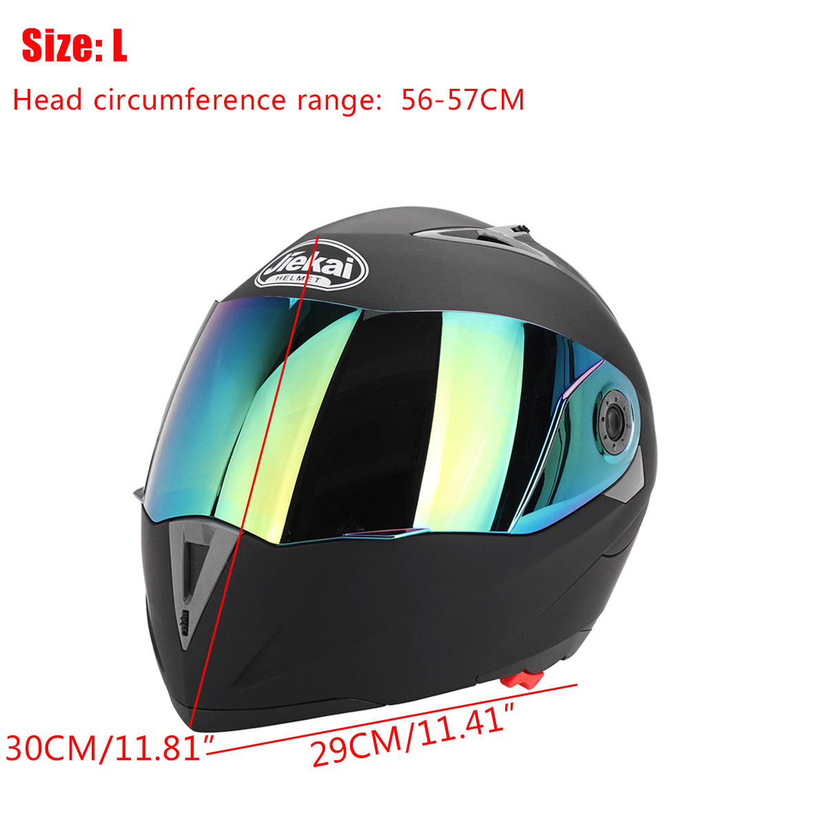 Motorcycle-Open-Face-Helmet-Dual-Visor-Flip-Up-Adult-Full-Face-Motocross-Dirt-Bike-MLXL-1342218
