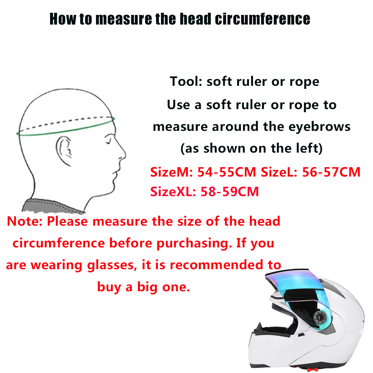 Motorcycle-Open-Face-Helmet-Dual-Visor-Flip-Up-Adult-Full-Face-Motocross-Dirt-Bike-MLXL-1342218