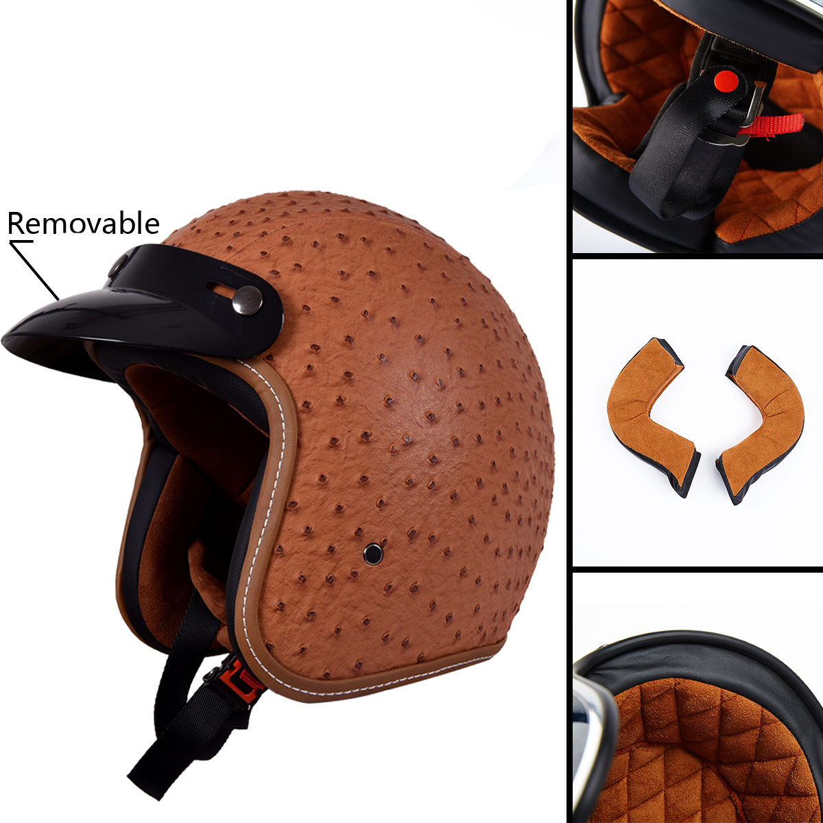 PU-Vintage-Open-Face-Retro-Motorcycle-Helmet-Lens-Removable-Sun-Protection-1719204