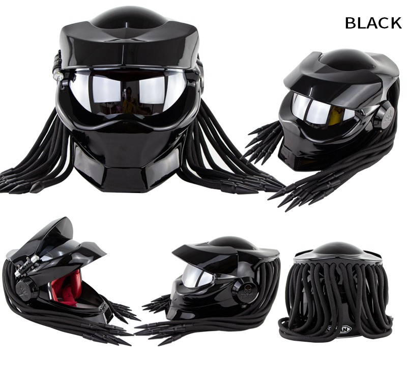 SOMAN-Hunter-Black-Flip-Up-Custom-Laser-Light-Antifogging-Lens-Full-Face-Helmets-Cool-Casco-Moto-Mot-1712696