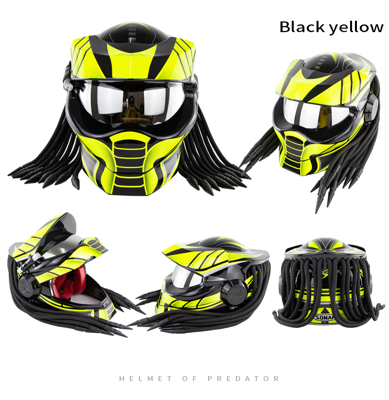 SOMAN-Hunter-Black-Flip-Up-Custom-Laser-Light-Antifogging-Lens-Full-Face-Helmets-Cool-Casco-Moto-Mot-1712696