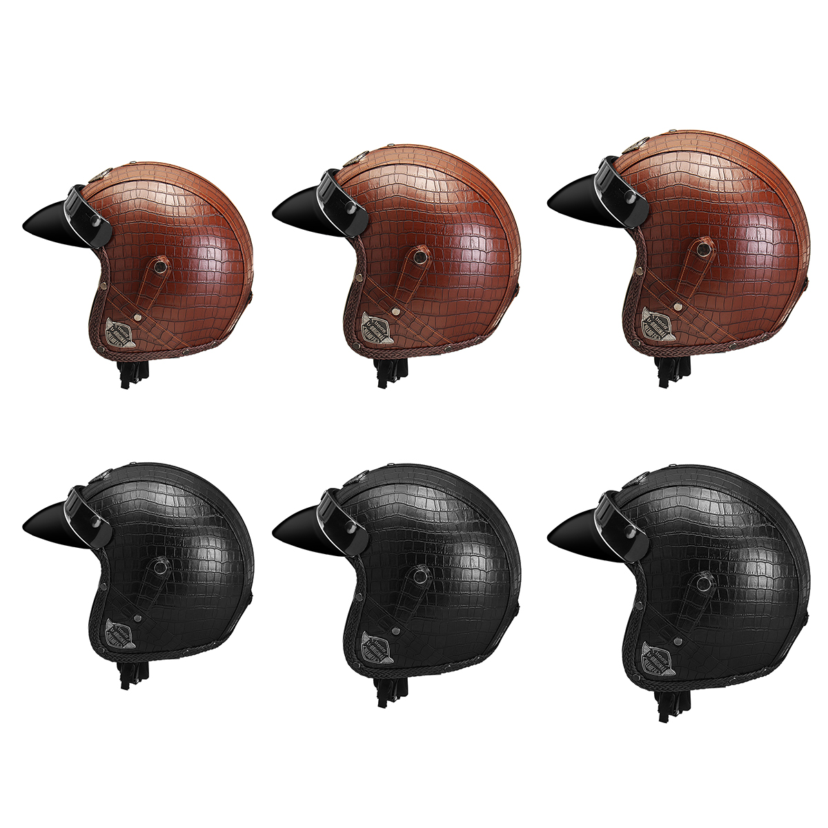 34-Face-Mask-PU-Leather-Motorcycle-Helmet-M-L-XL-Visor-Alligator-skin-Pattern-1418845