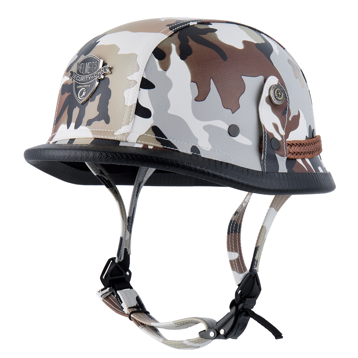 BYB-Retro-Cruiser-Half-Face-Helmet-Motorcycle-Riding-Leather-CamouflageBlack-1376980