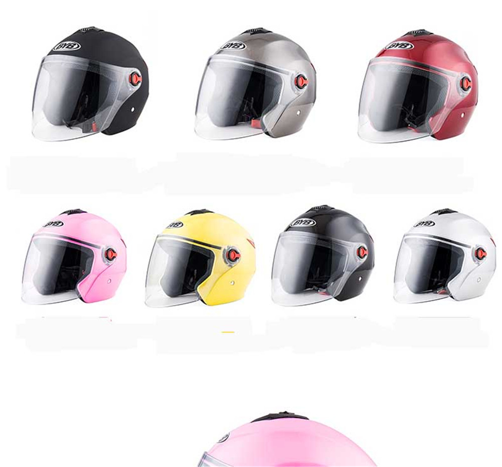 BYB-Universal-56-62cm-Motorcycle-All-Season-Half-Helmet-Anti-fog-Visor-Rainproof-Breathable-1413674