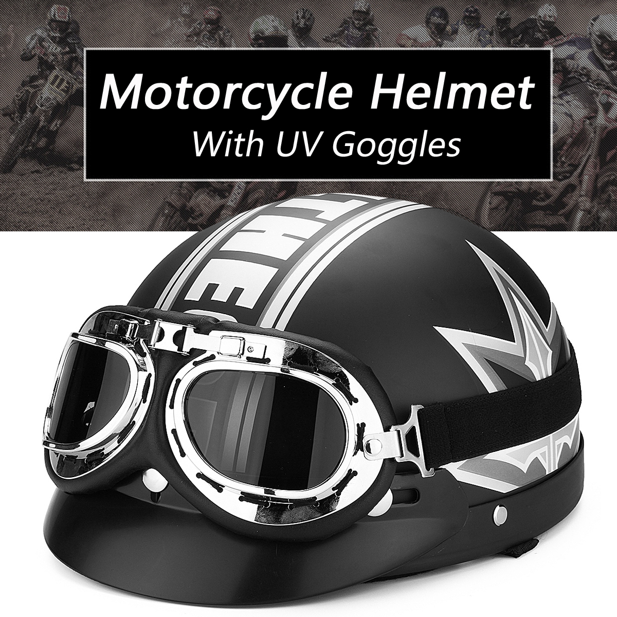 Black-Motorcycle-Scooter-Half-Open-Face-Helmet-With-UV-Goggles-1313258