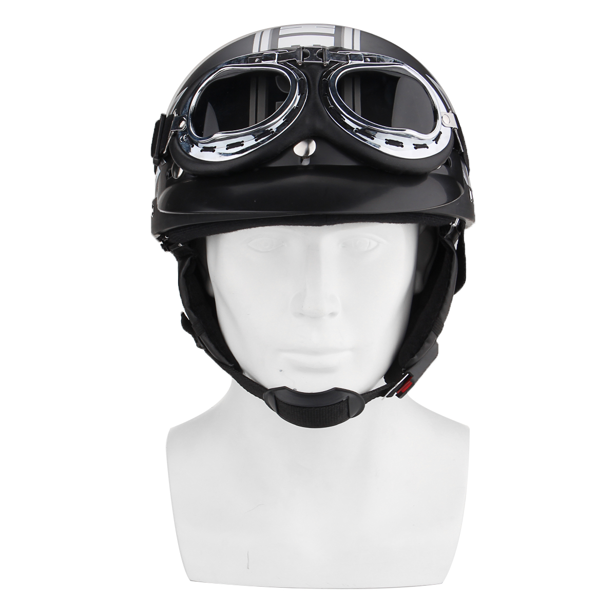 Black-Motorcycle-Scooter-Half-Open-Face-Helmet-With-UV-Goggles-1313258