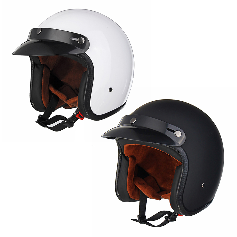 BlackWhite-ABS-Motorcycle-Vintage-Helmet-Open-Face-1271587