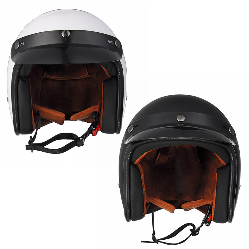 BlackWhite-ABS-Motorcycle-Vintage-Helmet-Open-Face-1271587