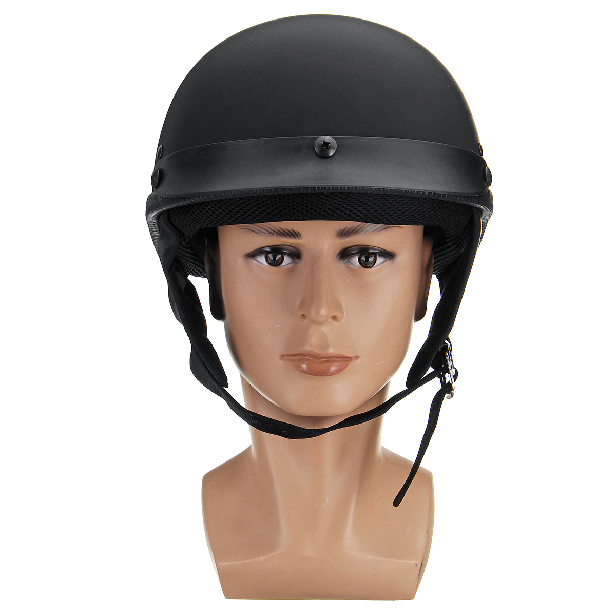 DOT-CE-Motorcycle-Half-Face-Helmet-Chopper-Cruiser-Scooter-ABS-Shell-M-XXL-Black-1500474