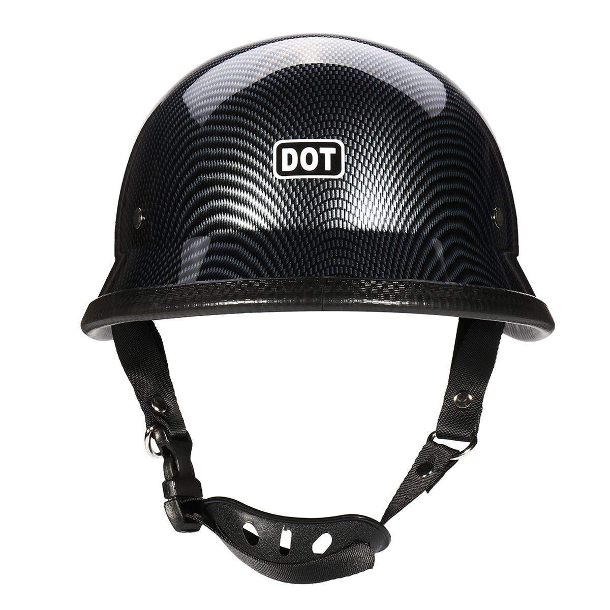 DOT-German-Motorcycle-Carbon-Fiber-Half-Face-Helmet-Chopper-Cruiser-Biker-MLXL-1312964