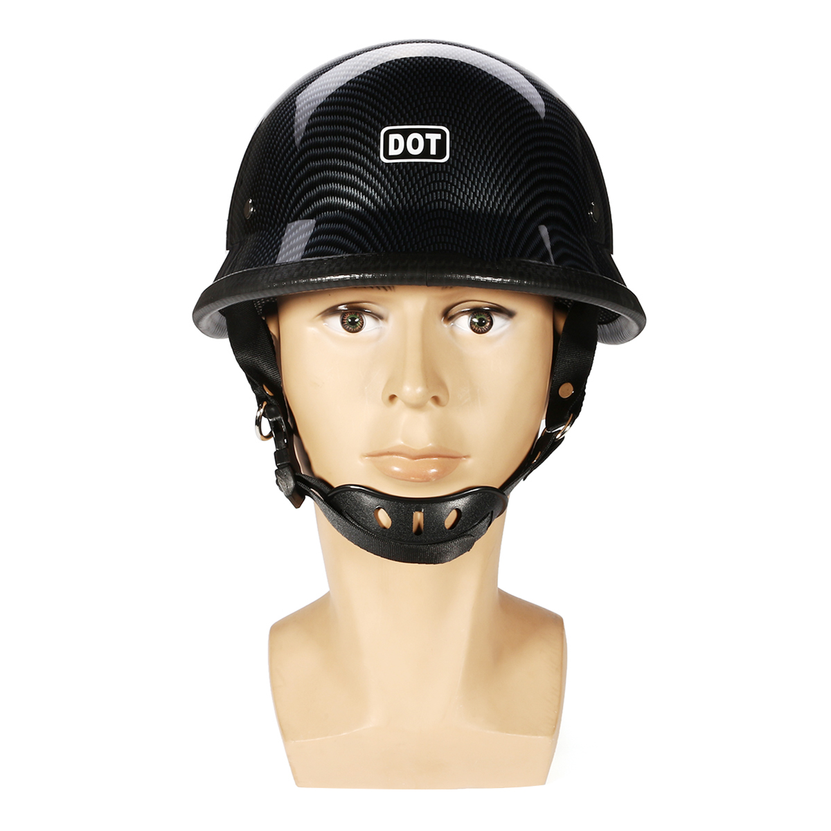 DOT-German-Motorcycle-Carbon-Fiber-Half-Face-Helmet-Chopper-Cruiser-Biker-MLXL-1312964