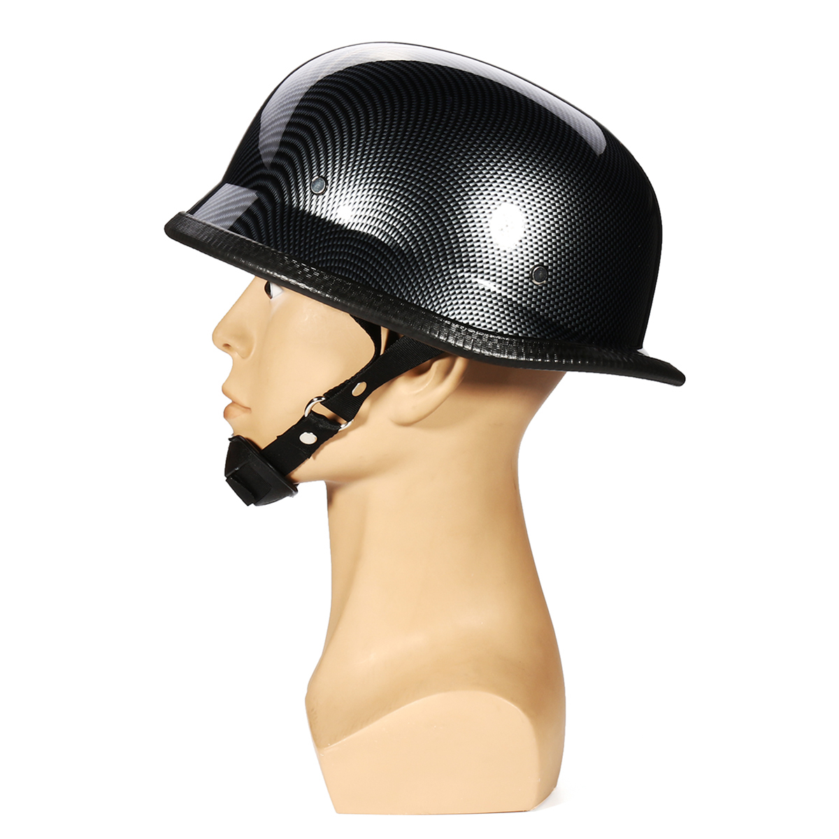 DOT-German-Motorcycle-Carbon-Fiber-Half-Face-Helmet-Chopper-Cruiser-Biker-MLXL-1312964