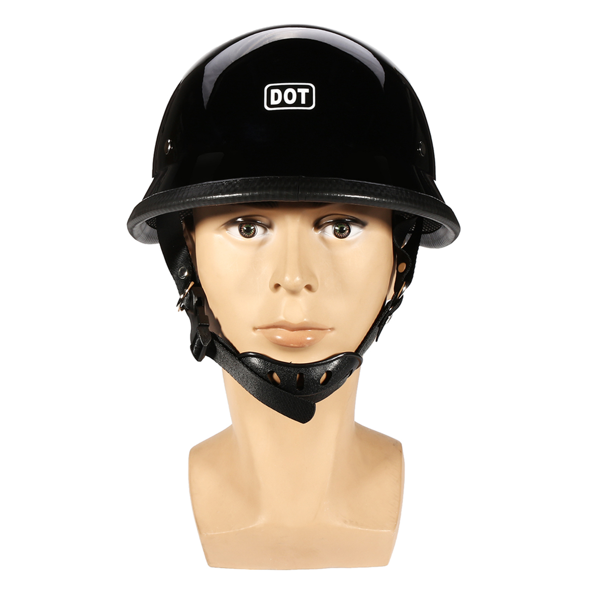 DOT-German-Style-Motorcycle-Half-Face-Helmet-Motocross-Bike-Matte-Black-MLXL-1312963