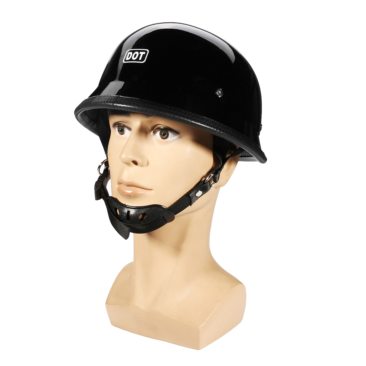 DOT-German-Style-Motorcycle-Half-Face-Helmet-Motocross-Bike-Matte-Black-MLXL-1312963