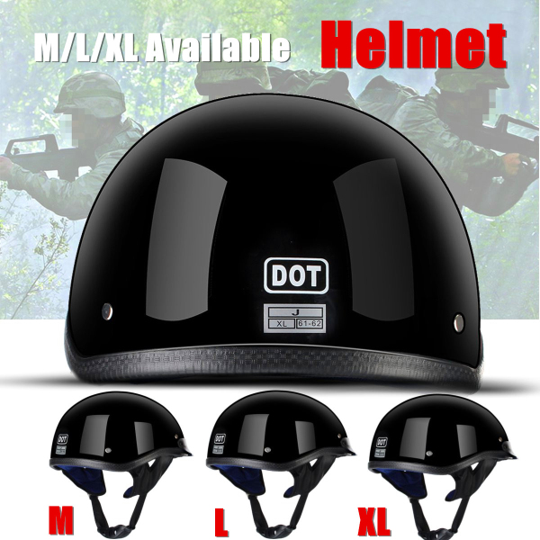 DOT-Half-Face-Helmet-Motorcycle-Unisex-German-Style-Scooter-Bike-Black-M-L-XL-1246807