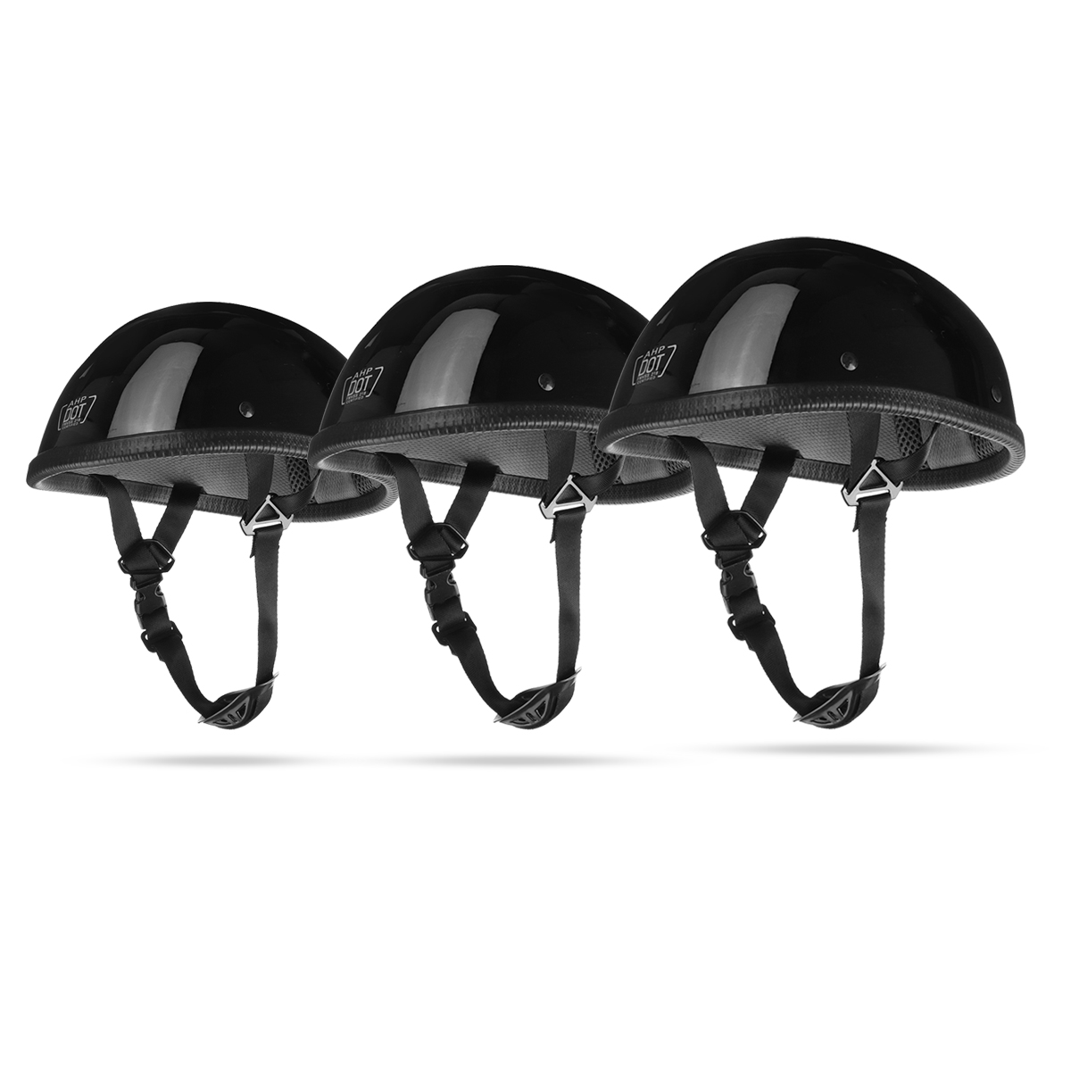 MLXL-DOT-Motorcycle-German-Style-Half-Face-Helmet-Motocross-Scooter-Glossy-Black-1531209