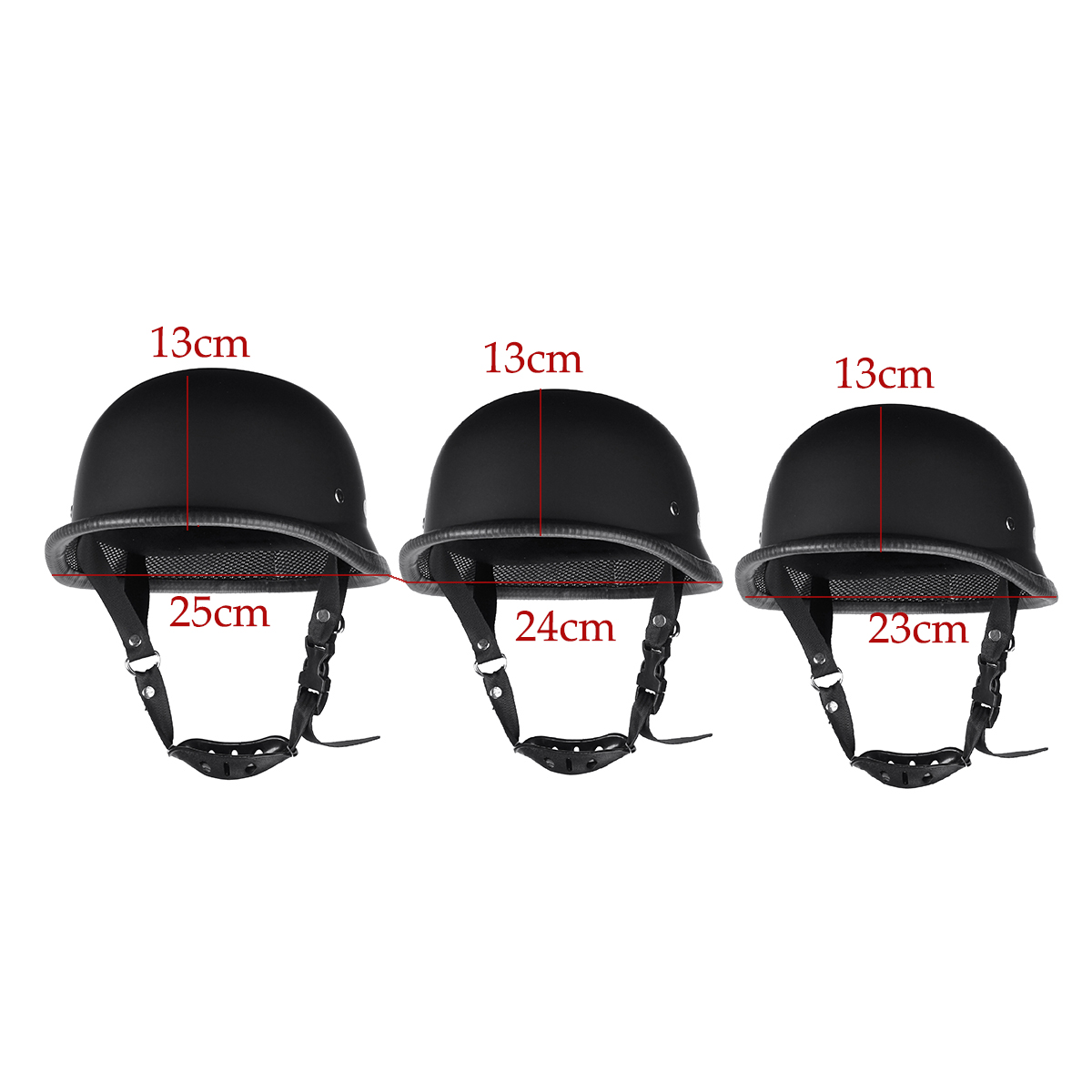 Motorcycle-German-Style-Half-Face-Helmet-Motocross-Matte-Black-MLXL-1271302