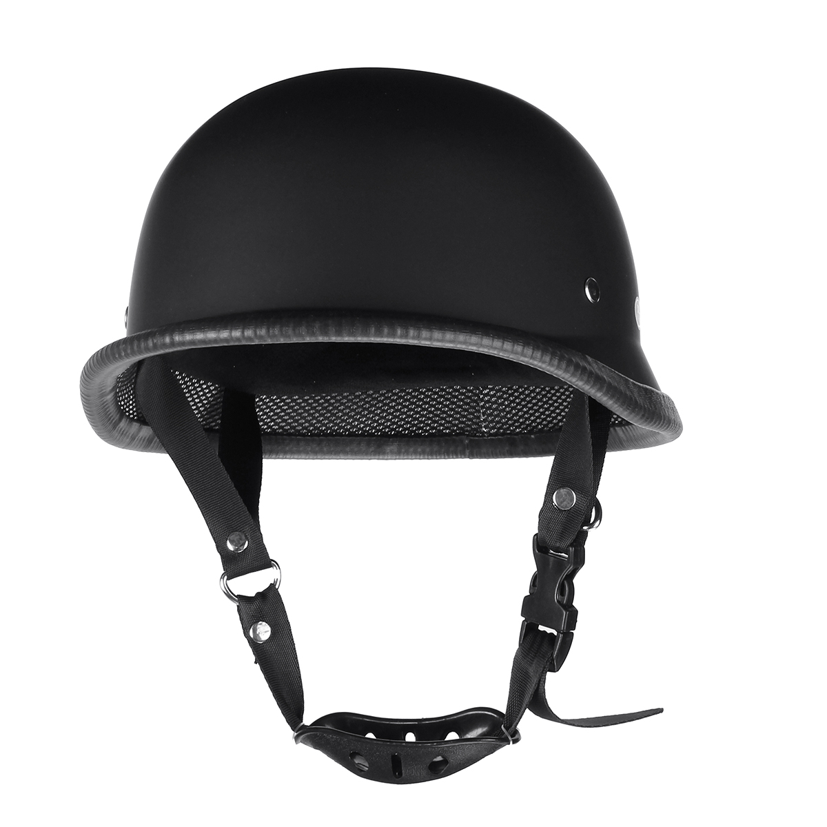 Motorcycle-German-Style-Half-Face-Helmet-Motocross-Matte-Black-MLXL-1271302