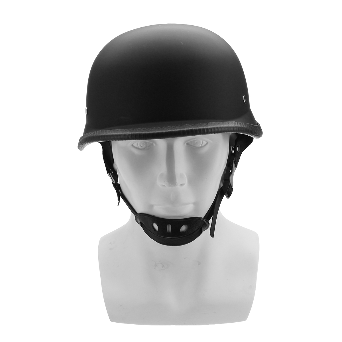 Motorcycle-German-Style-Half-Face-Helmet-Motocross-Matte-Black-MLXL-1271302