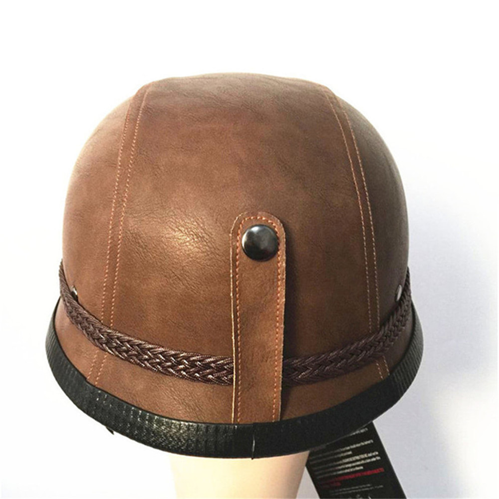 Motorcycle-Half-Face-Helmet-Retro-Racing-Riding-Leather-Vintage-Cruiser-Biker-1345684