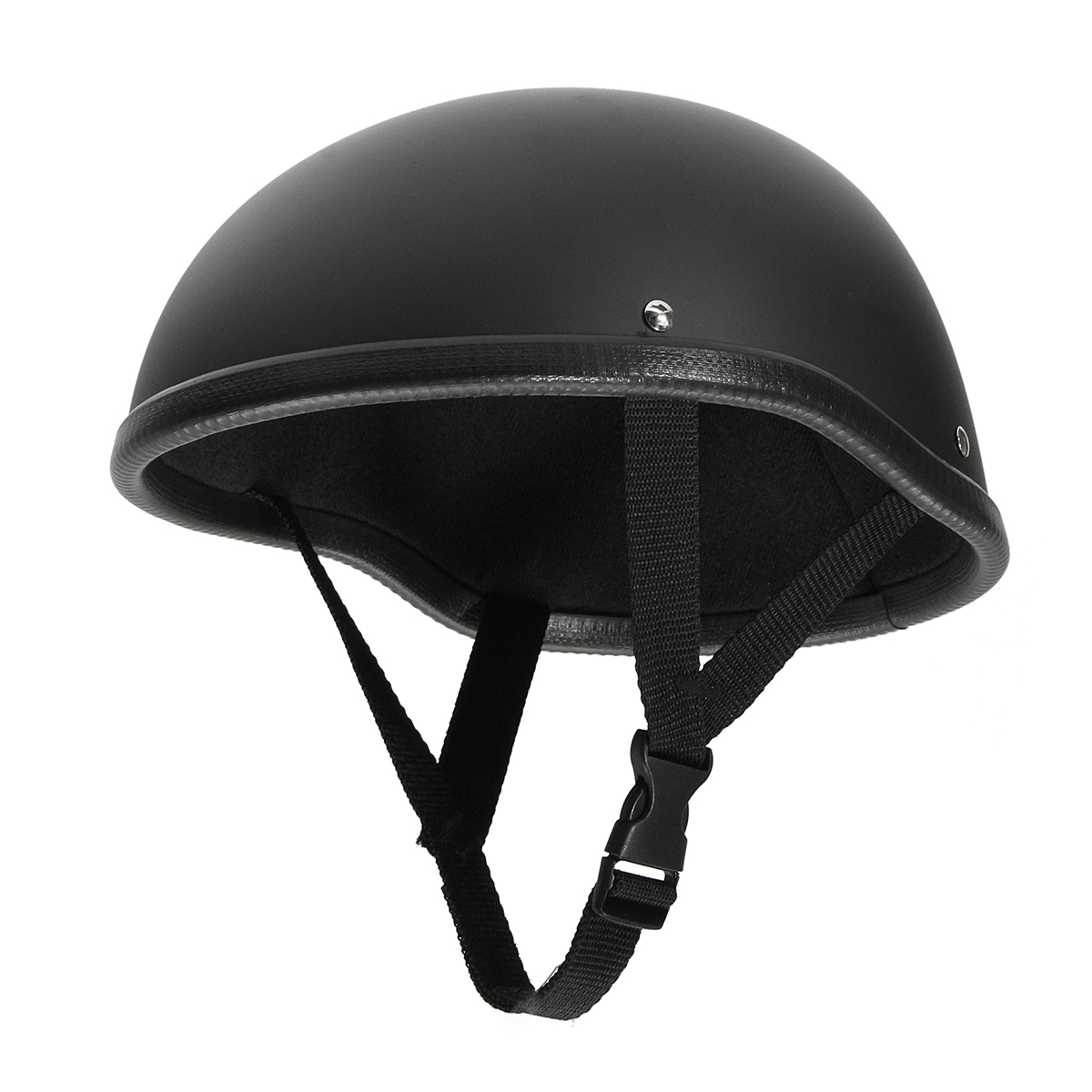 Motorcycle-Helmet-Vintage-Half-Face-Cap-Matte-Black-1130144