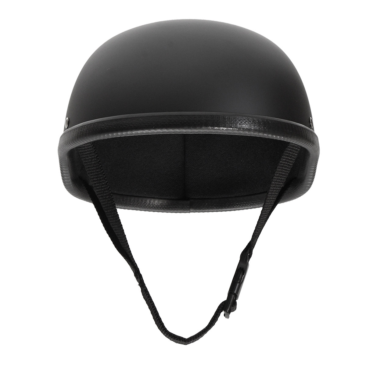 Motorcycle-Helmet-Vintage-Half-Face-Cap-Matte-Black-1130144