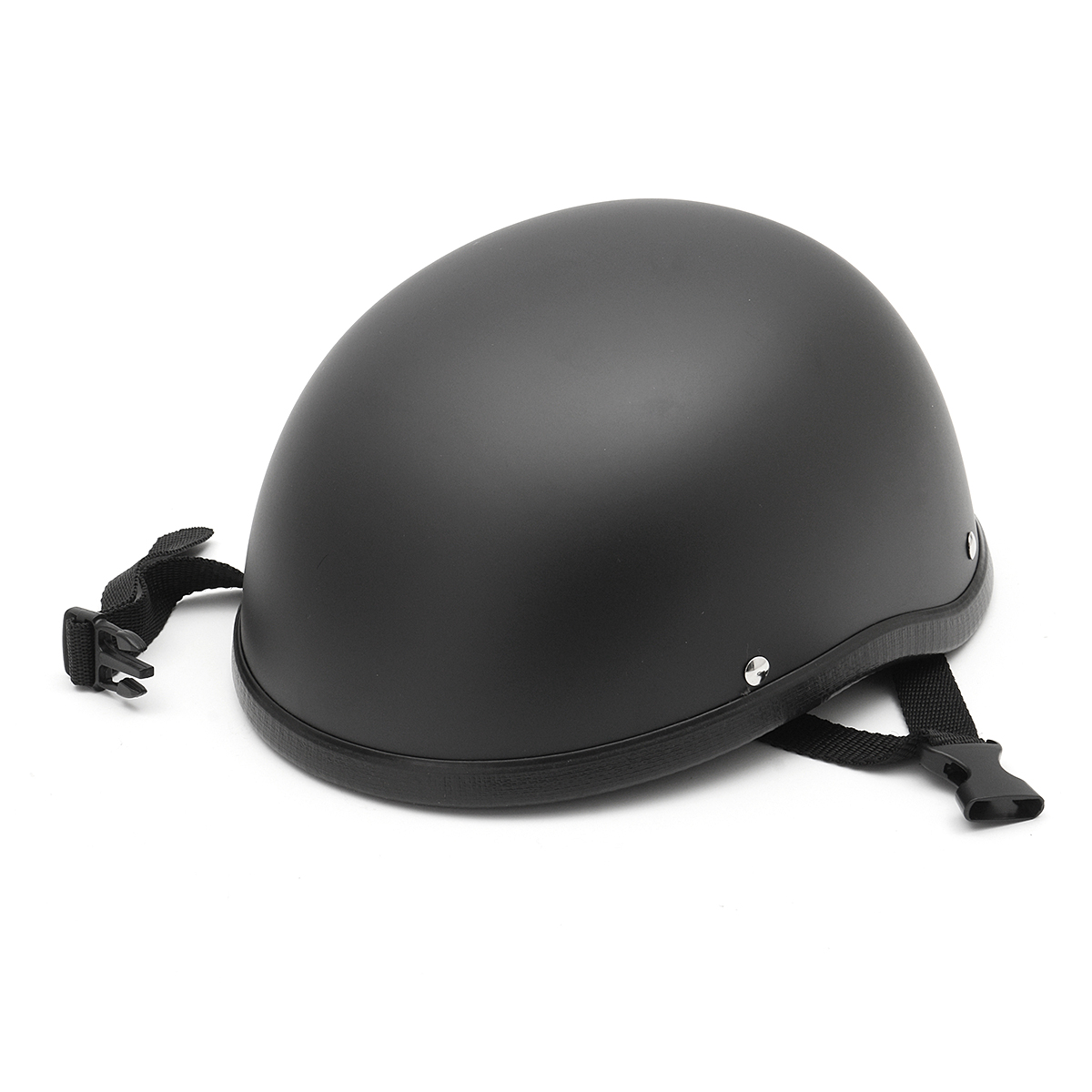 Motorcycle-Helmet-Vintage-Half-Face-Cap-Matte-Black-1130144