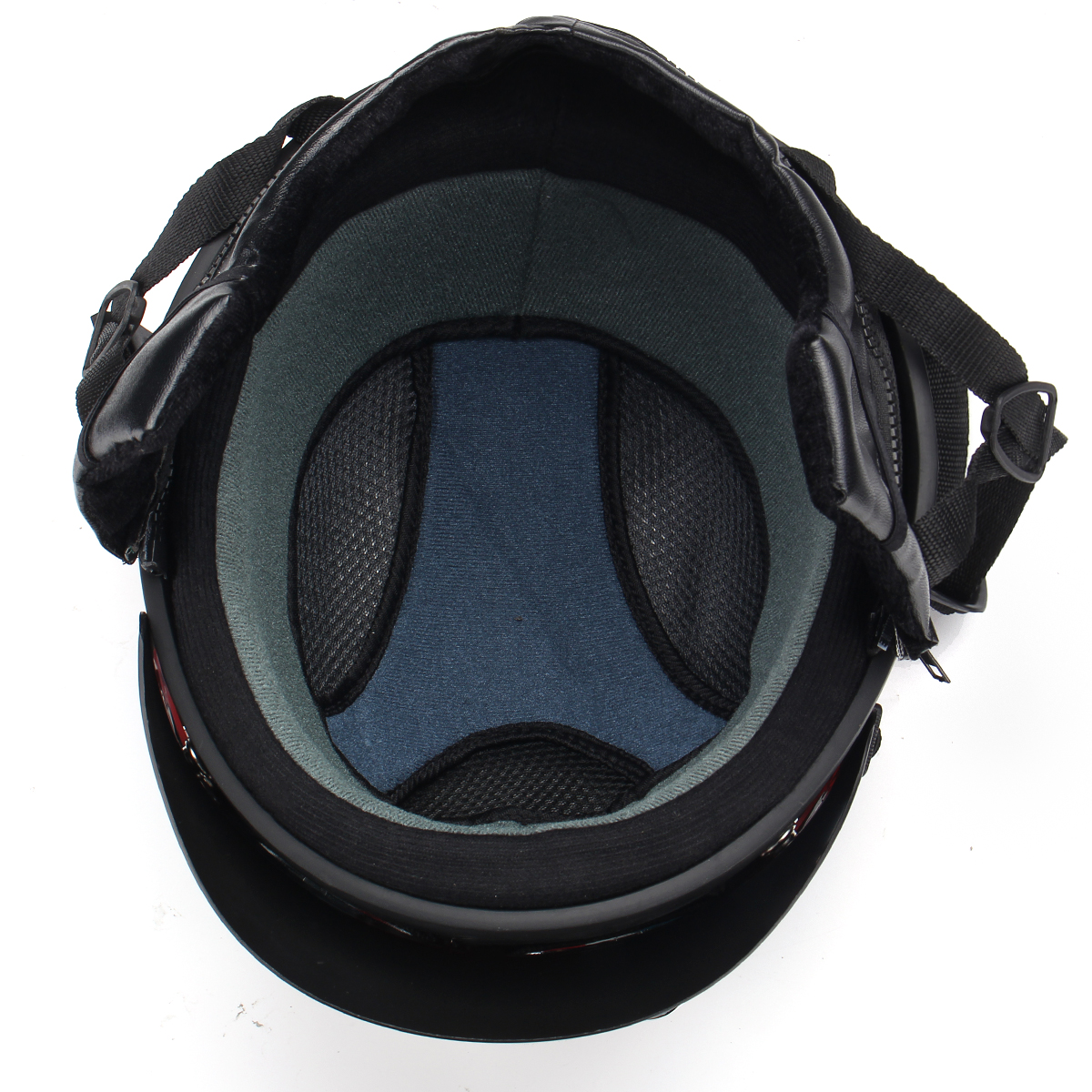 Motorcycle-Open-34-Half-Face-Helmet-With-Goggles-Sun-Visor-Adjustable-1358627