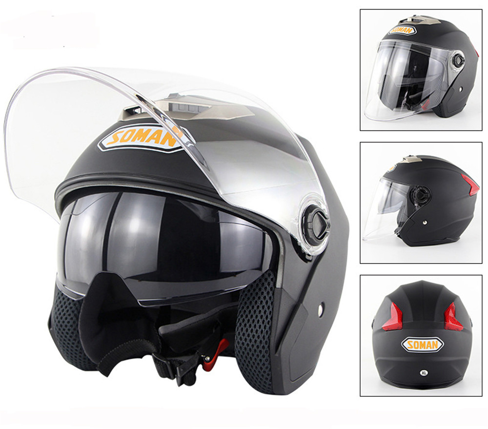 Motorcycle-Scooter-Half-Face-Helmet-Dual-Lens-Riding-Protective-Breathable-Anti-UV-1365667