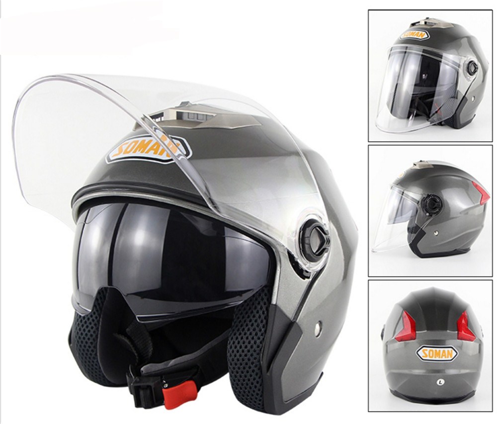 Motorcycle-Scooter-Half-Face-Helmet-Dual-Lens-Riding-Protective-Breathable-Anti-UV-1365667