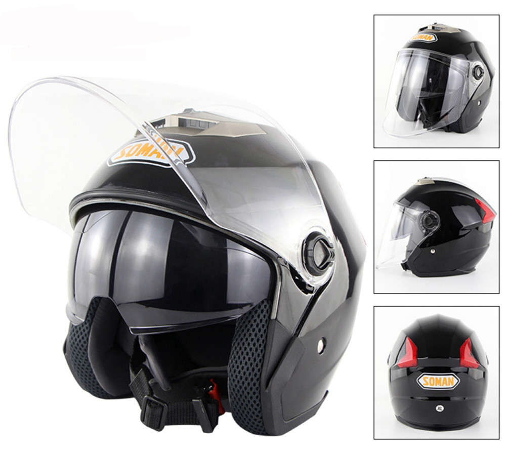 Motorcycle-Scooter-Half-Face-Helmet-Dual-Lens-Riding-Protective-Breathable-Anti-UV-1365667