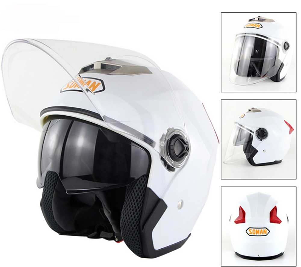 Motorcycle-Scooter-Half-Face-Helmet-Dual-Lens-Riding-Protective-Breathable-Anti-UV-1365667
