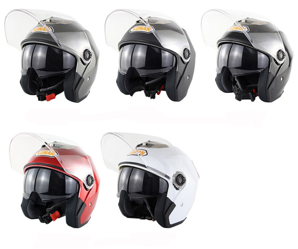 Motorcycle-Scooter-Half-Face-Helmet-Dual-Lens-Riding-Protective-Breathable-Anti-UV-1365667