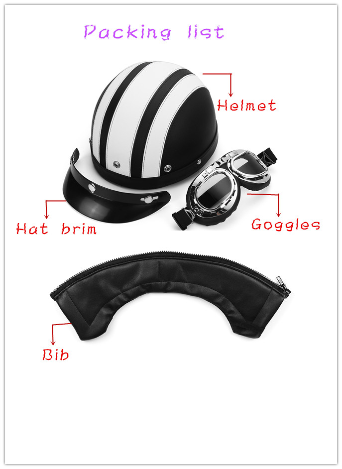 Motorcycle-Scooter-Half-Helmet-Hat-Open-Face-Shield-Visor-With-Sun-UV-Goggles-1310436