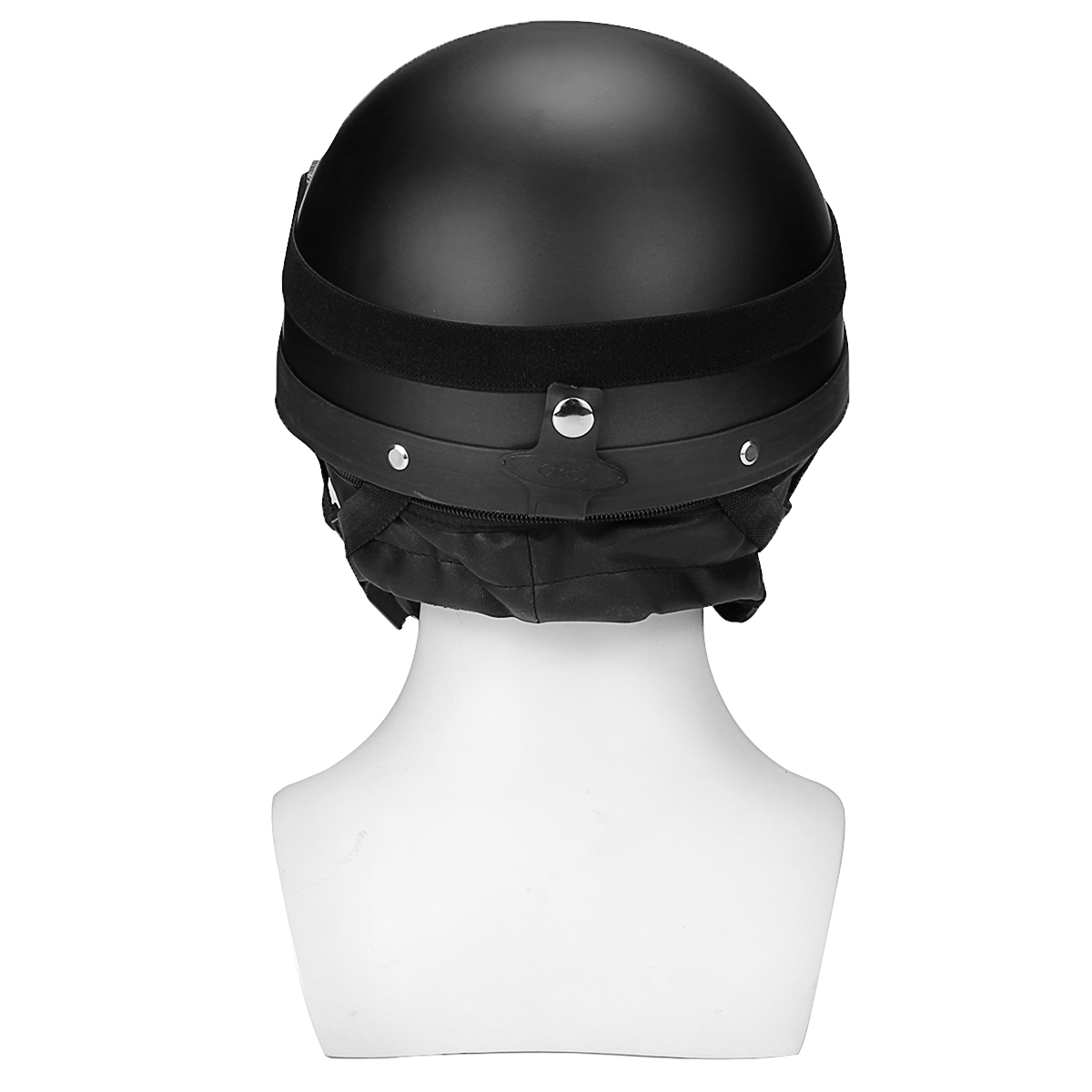 Retro-Matt-Black-Motorcycle-Half-Face-Helmet-Biker-Scooter-With-Sun-Visor-UV-Goggles-Cafe-Racer-1310411