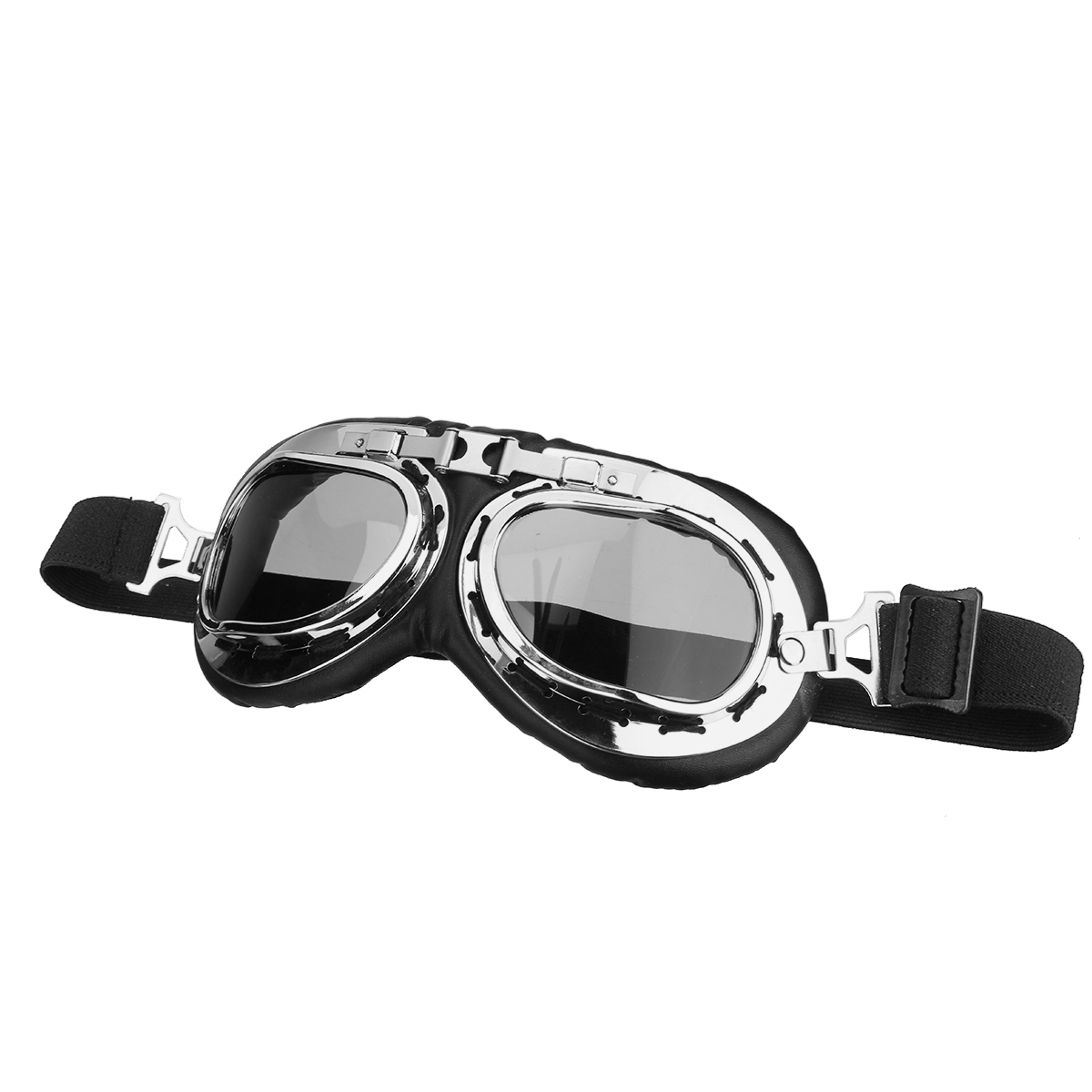 Retro-Matt-Black-Motorcycle-Half-Face-Helmet-Biker-Scooter-With-Sun-Visor-UV-Goggles-Cafe-Racer-1310411