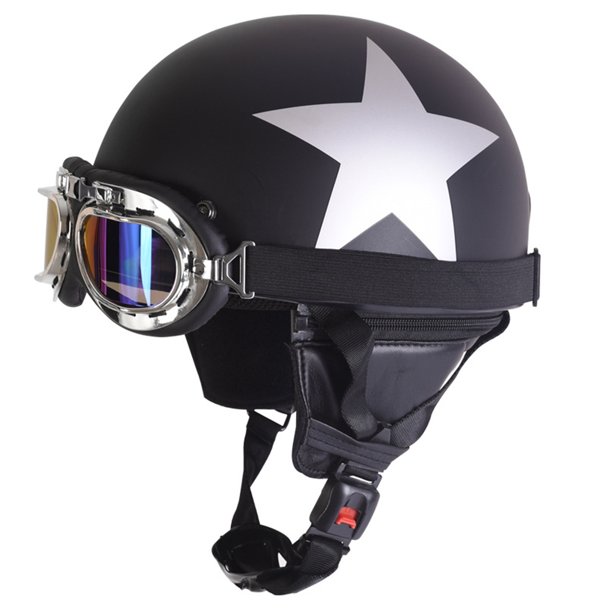 Retro-Vintage-Motorcycle-Helmet-Safety-Half-Helmet-with-Sun-Visor-UV-Goggles-1289839