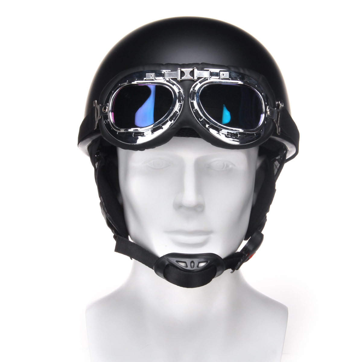 Retro-Vintage-Motorcycle-Helmet-Safety-Half-Helmet-with-Sun-Visor-UV-Goggles-1289839