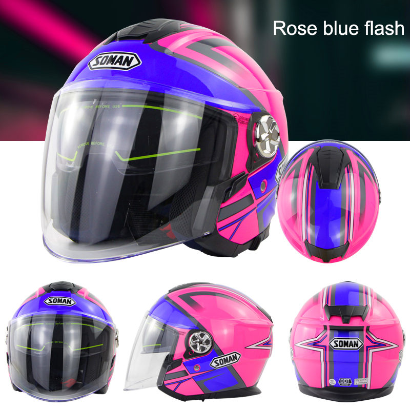 SOMAN-Open-Face-Motorcycle-Helmet-Dual-Lens-ECE-Casco-Moto-Electric-Bicycle-Fluorescence-Helmet-Men--1715991