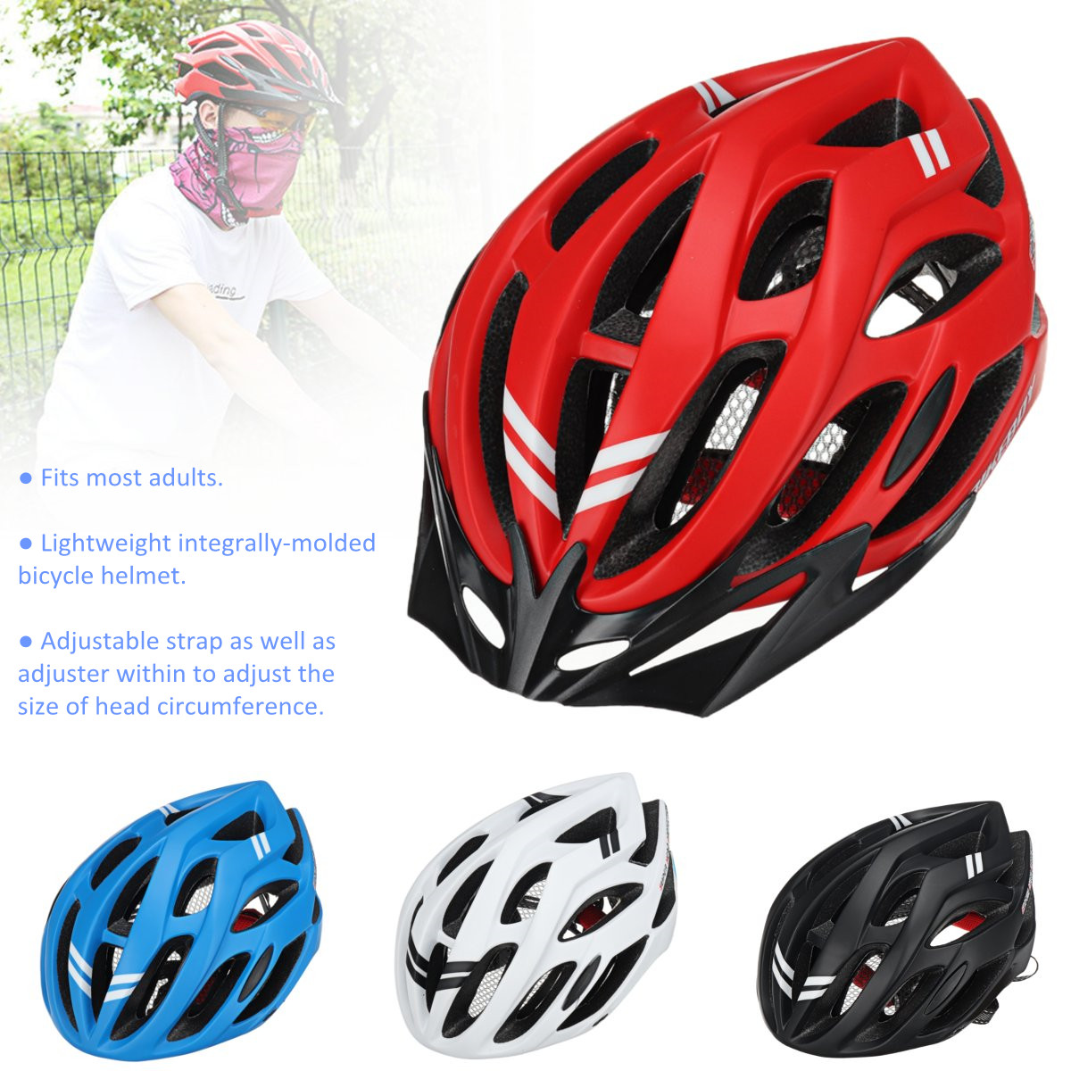 Safety-Helmet-Mountain-Bike-Bicycle-Cycling-Adult-Adjustable-Unisex-1782185