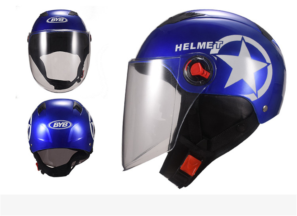 Universal-Unisex-Motorcycle-Scooter-Half-Face-Helmet-With-Transparent-Lens-Breathable-1429632