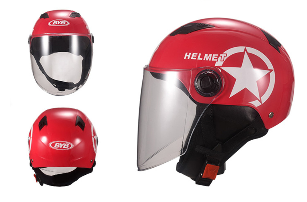 Universal-Unisex-Motorcycle-Scooter-Half-Face-Helmet-With-Transparent-Lens-Breathable-1429632