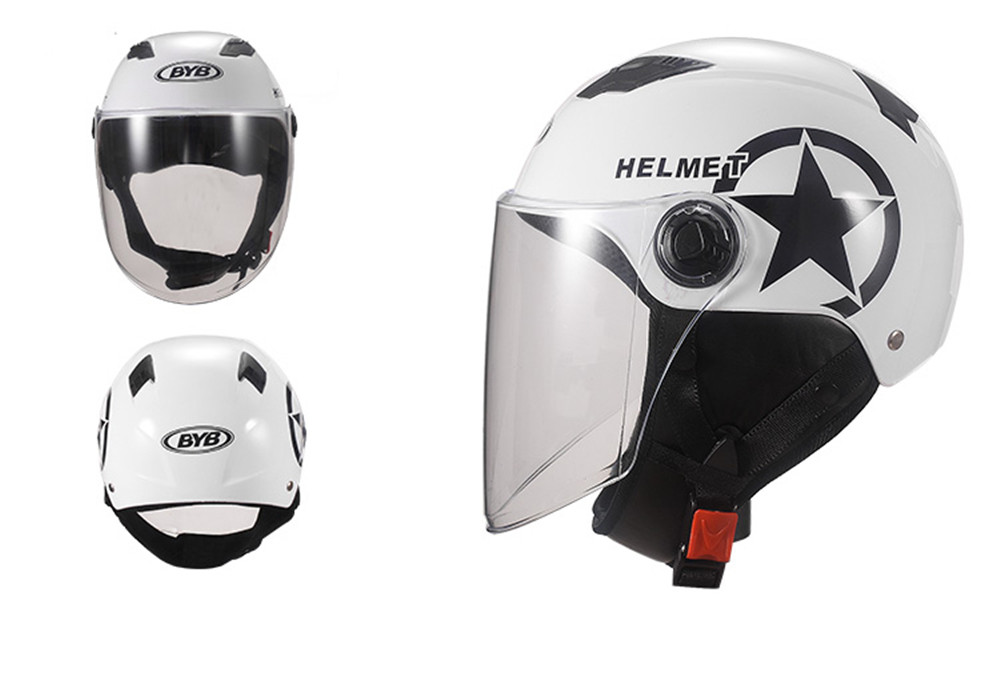 Universal-Unisex-Motorcycle-Scooter-Half-Face-Helmet-With-Transparent-Lens-Breathable-1429632