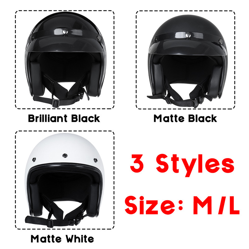 Vintage-Motorcycle-Helmet-34-with-Visor-Lens-Half-Face-Scooter-Safety-1633669