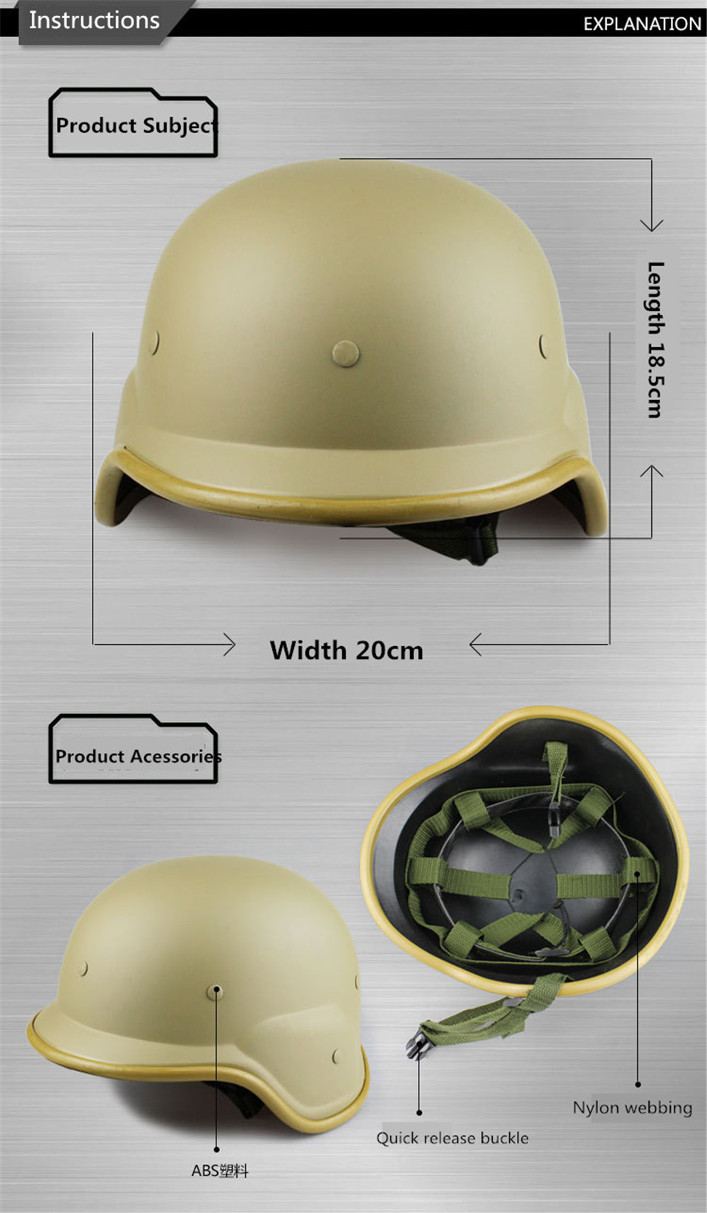 WoSporT-Tactical-Adjustable-Protective-ABS-Half-Helmet-Military-Combat-CS-1448081