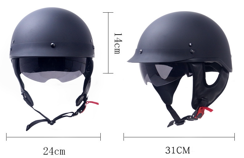 Zombies-Racing-ZR-205V-Motorcycle-Helmet-DOT-Certified-Cruiser-Half-Face-1376723